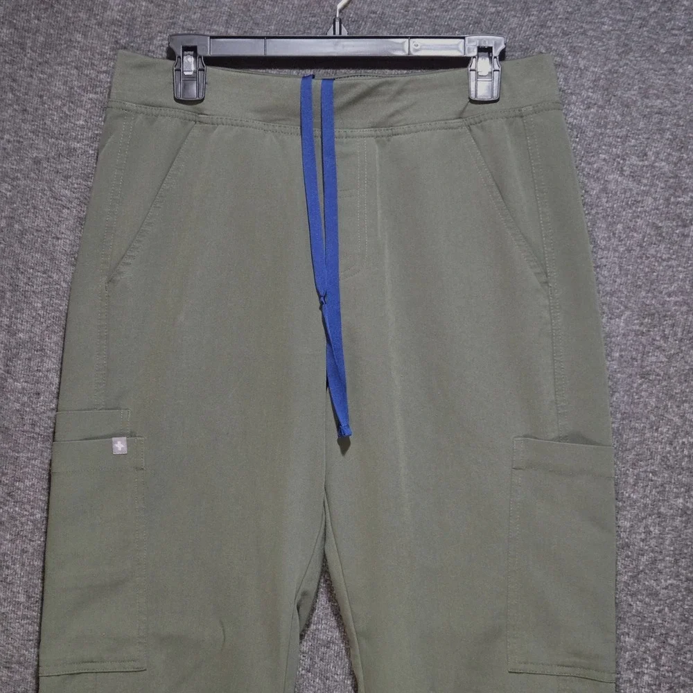 Figs Scrub Pants Mens M Tall Dark Moss Green Axim Cargo Straight Leg Classic Fit